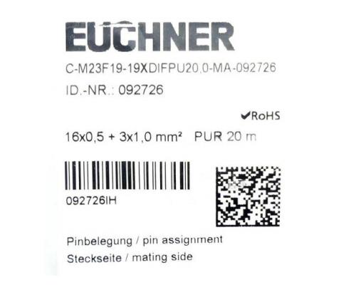 Euchner 092726 Anschlussleitung C-M23F19-19XDIFPU20,0-MA 092726 - Bild 2