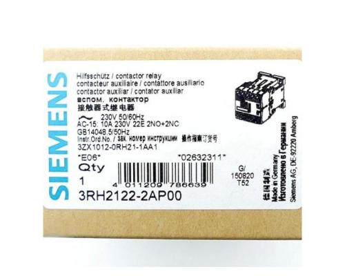 Siemens 3RH2122-2AP00 Hilfsschütz 3RH2122-2AP00 - Bild 2