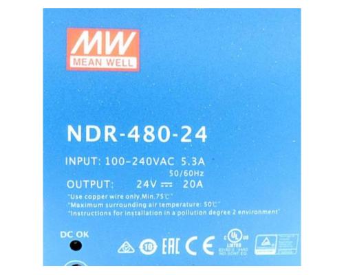 MEAN WELL MW NDR-480-24  Schaltnetzteil MW NDR-480-24 - Bild 2