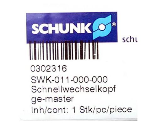 SCHUNK 0302316 Schnellwechselkopf SWK-011-000-000 0302316 - Bild 2