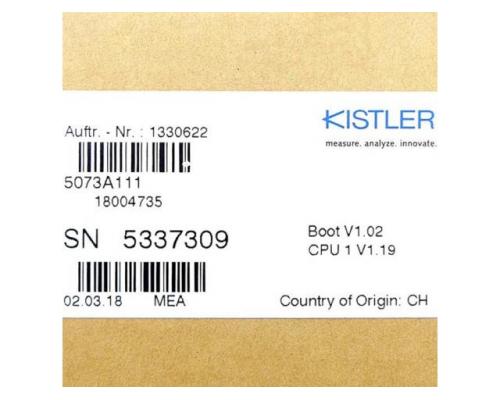 Kistler 5073A111 Ladungsverstärker 5073A111 - Bild 2