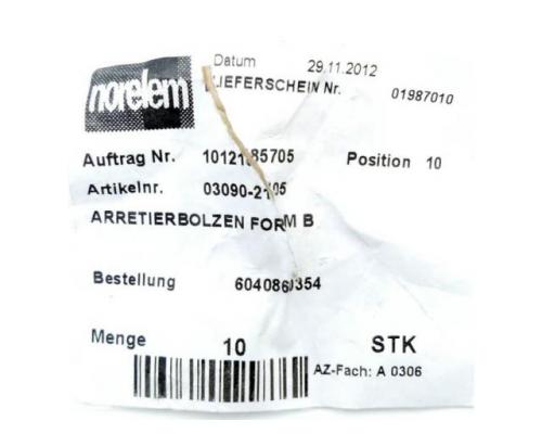 Norelem 03090-2105 10 Stück Arretierbolzen Form B 03090-2105 - Bild 2