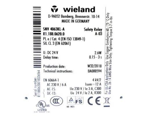 wieland R1.188.0620.0 Sicherheitsrelais Wieland R1.188.0620.0 - Bild 2