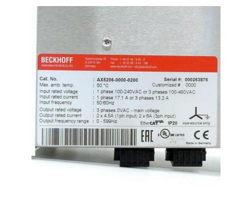 BECKHOFF AX5206-0000-0200 Digital Kompakt Servoverstärker 2-kanalig AX5206 - Bild 2