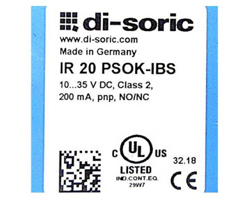 di-soric IR 20 PSOK-IBS Induktiver Ringsensor IR 20 PSOK-IBS - Bild 2