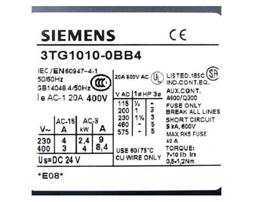 Siemens 3TG1010-0BB4 Leistungsschütz 3TG1010-0BB4 - Bild 2
