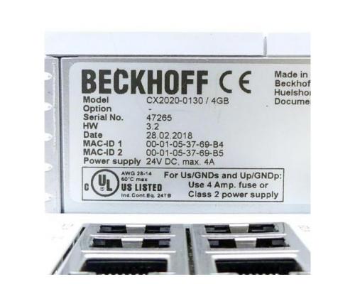 BECKHOFF CX2020-0130 / 4GB CPU-Grundmodul CX2020 CX2020-0130 / 4GB - Bild 2