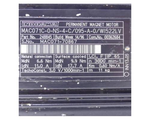 INDRAMAT MAC071C-0-NS-4-C/095-A-0/W1522LV Servomotor MAC071C-0-NS-4-C/095-A-0/W1522LV - Bild 2