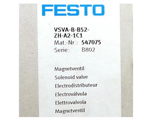 FESTO 547075 Magnetventil VSVA-B-B52-ZH-A2-1C1 547075 - Bild 2