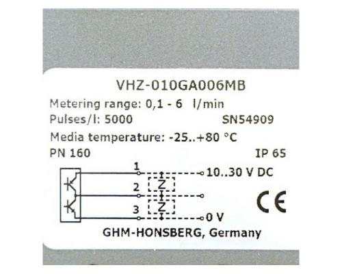 Honsberg VHZ-010GA006MB Durchflusstransmitter VHZ-010GA006MB - Bild 2