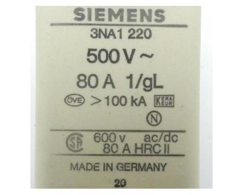 Siemens 3NA1 220 Sicherungseinsatz 3NA1 220 - Bild 2