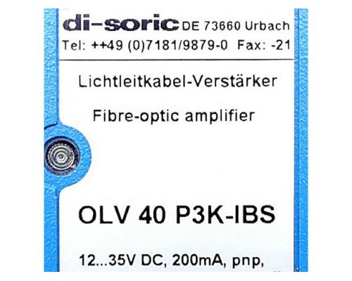 di-soric 201446 Glasfaser-Lichtleiter-Verstärker OLV 40 P3K-IBS 2 - Bild 2