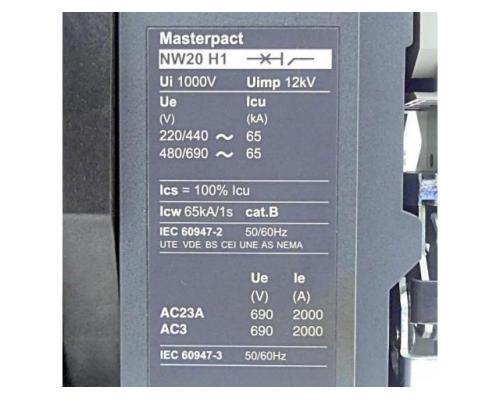 Schneider Electric NW20 H1 Grundschalter MasterPact NW 2000A NW20 H1 - Bild 2