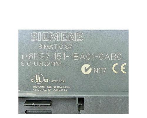 Siemens 6ES7 151-1BA01-0AB0 Interfacemodul ET 200S Profibus-DP 6ES7 151-1BA01- - Bild 2