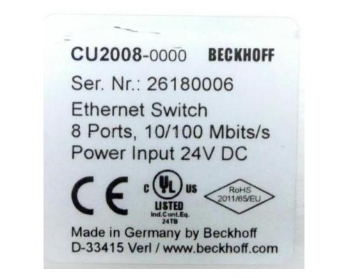BECKHOFF CU2008-0000 Ethernet-Switch CU2008-0000 - Bild 2
