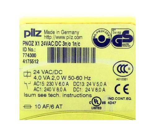 Pilz 774300 Sicherheitsrelais PNOZ X1 24VAC/DC 3n/o 1n/c 77430 - Bild 2