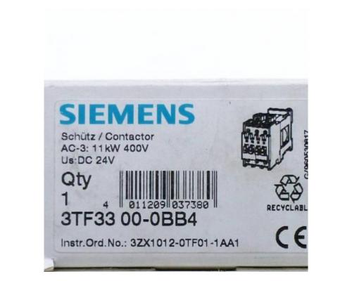 Siemens 3TF33 00-0BB4 Schütz /Contactor 3TF33 00 3TF33 00-0BB4 - Bild 2