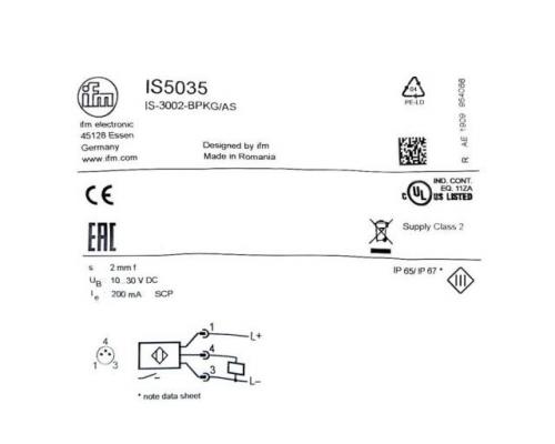 Ifm IS5035 Induktiver Sensor IS-3002-BPKG/AS IS5035 - Bild 2