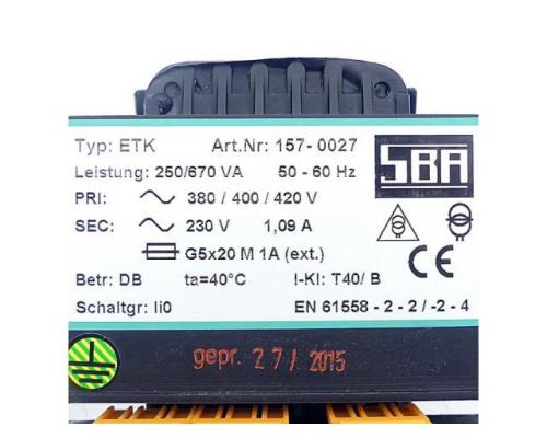 SBA 157-0027 Transformator ETK 157-0027 - Bild 2