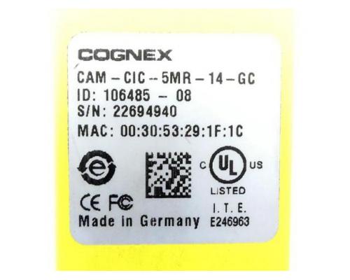 Cognex 106485-08 GigE Vision Kamera CAM-CIC-5MR-14-GC 106485-08 - Bild 2