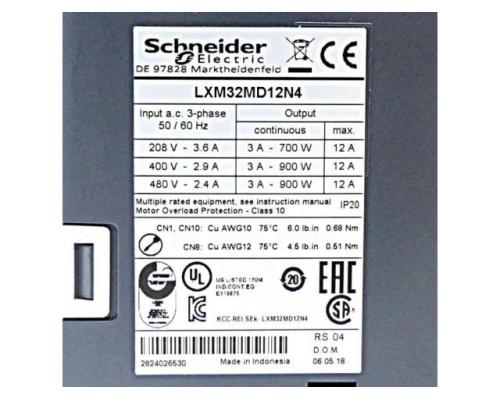 Schneider Electric LXM32MD12N4 Frequenzumformer CN6 I/O LXM32MD12N4 - Bild 2