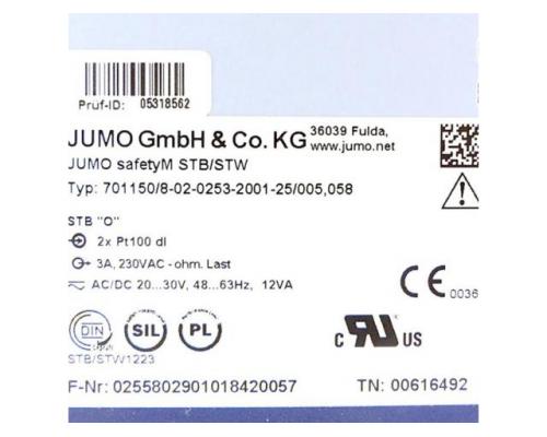 JUMO 701150/8-02-0253-2001-25/005,058 Sicherheitsemperaturbegrenzer und -wächter JUMO s - Bild 2