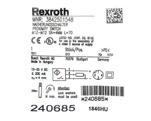 Rexroth 3842501548 Näherungsschalter M12-M12 3842501548 - Bild 2