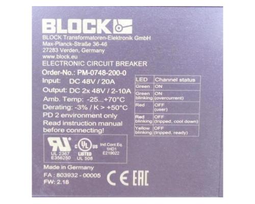 BLOCK PM-0748-200-0 Stromverteiler PM-0748-200-0 - Bild 2