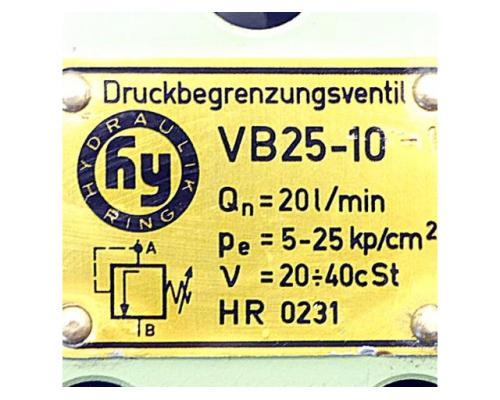HYDRAULIK RING VB25-10 Druckbegrenzungsventil VB25-10 - Bild 2