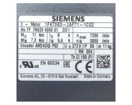 Siemens 1FK7063-2AF71-1CG2 Servomotor 1FK7063-2AF71-1CG2 - Bild 2