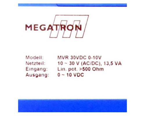 Megatron MVR 30VDC 0-10V Externer Messverstärker MVR 30VDC 0-10V - Bild 2