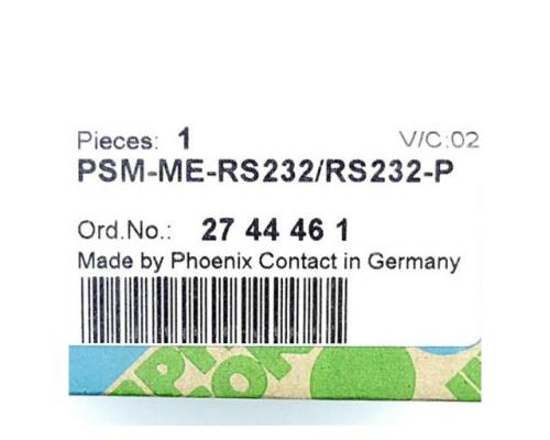 Phoenix Contact 2744461 Schnittstellenumsetzer PSM-ME-RS232/RS232-P 274446 - Bild 2