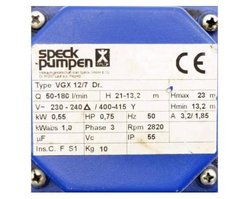 SPECK Pumpen VGX 12/7 Kreiselpumpe VGX 12/7 - Bild 2