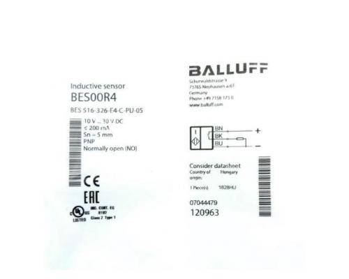 BALLUFF BES 516-326-E4-C-PU-05 Induktiver Sensor BES00R4 BES 516-326-E4-C-PU-05 - Bild 2