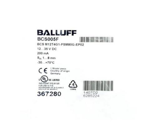 BALLUFF BCS M12T4G1-PSM80G-EP02 Kapazitiver Füllstandssensor BCS005F BCS M12T4G1- - Bild 2