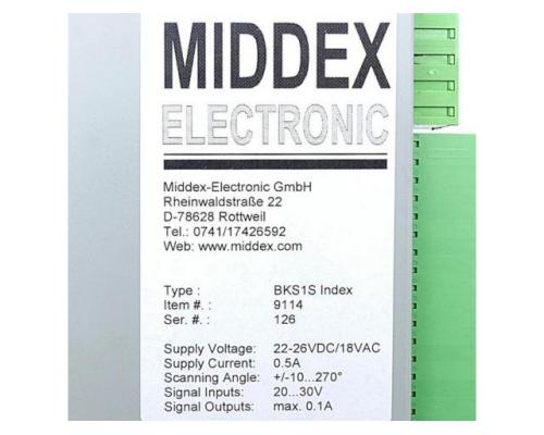 MIDDEX-ELECTRONIC 9114 Kontrolleinheit BKS1S 9114 - Bild 2