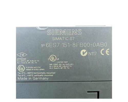 Siemens 6ES7 151-8FB00-0AB0 SIMATIC SPS-E/A Modul 6ES7 151-8FB00-0AB0 - Bild 2