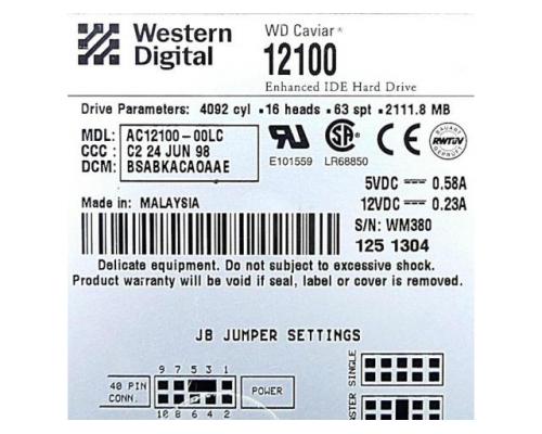 Western Digital AC12100-00LC Festplatte WD Caviar AC12100-00LC - Bild 2