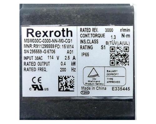 Rexroth R911295559 Servomotor MSM030C-0300-NN-M0-CG1 R911295559 - Bild 2
