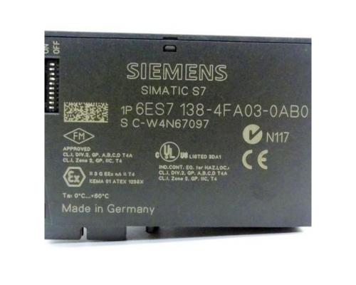 Siemens 6ES7 138-4FA03-0AB0 SIMATIC DP, ELEKTRONIKMODUL 6ES7 138-4FA03-0AB0 6E - Bild 2