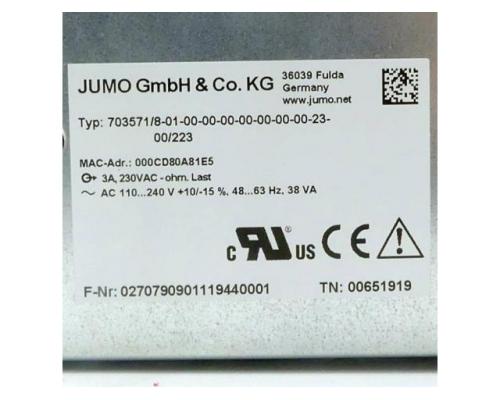 JUMO 703571/8-01-00-00-00-00-00-00-00-23-00/223 temperature controller Dicon touch 703571/8-01-00- - Bild 2