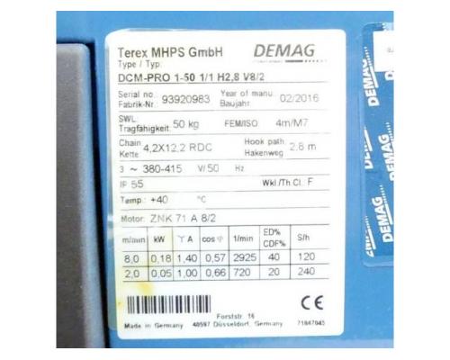 Demag DCM-PRO 1-50 1/1 H2,8 V8/2 Elektrokettenzug 50kg DCM-PRO 1-50 1/1 H2,8 V8/2 - Bild 2