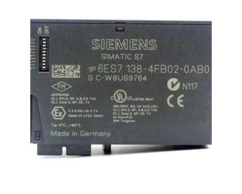 Siemens 6ES7 138-4FB02-0AB0 SIMATIC DP, ELEKTRONIKMODUL 6ES7 138-4FB02-0AB0 6E - Bild 2