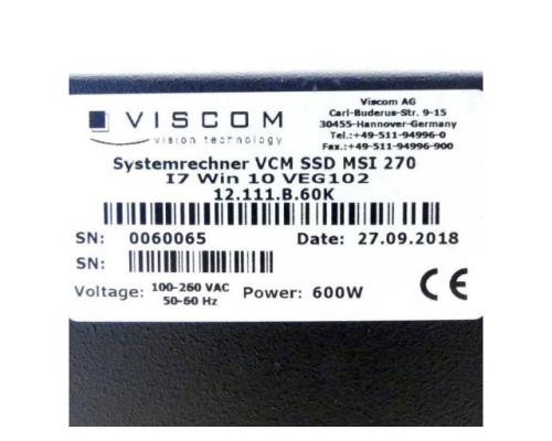 Viscom 12.111.B.60K Systemrechner VCM SSD MSI 270 I7 Win 10 VEG102 12. - Bild 2