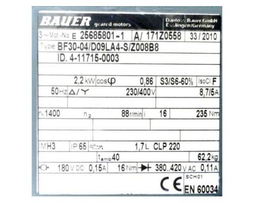 Bauer BF30-04/D09LA4-S/Z008B8 Flachgetriebemotor BF30-04/D09LA4-S/Z008B8 - Bild 2
