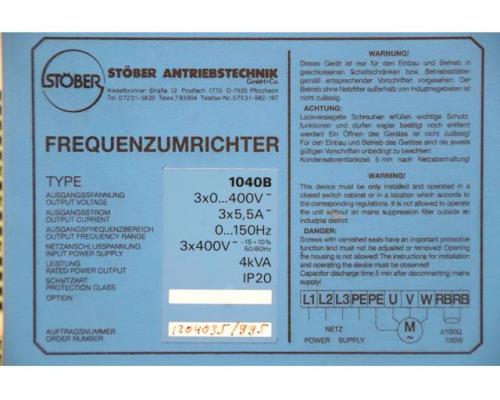 Frequenzumrichter 4 kVA von Stöber – 1040B - Bild 8