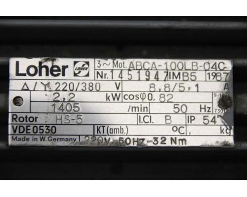 regelbarer Getriebemotor 2,2 kW 12-70 U/min von Stöber Loher – R47/VW3  ABCA-100LB-04C - Bild 6