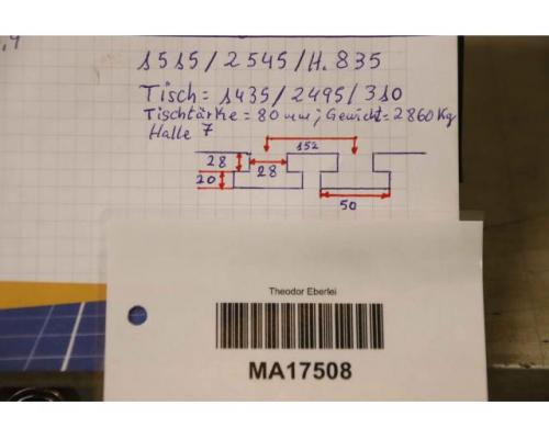 Aufspannplatte mit T Nut von unbekannt – 2545/1515/H835 mm - Bild 7