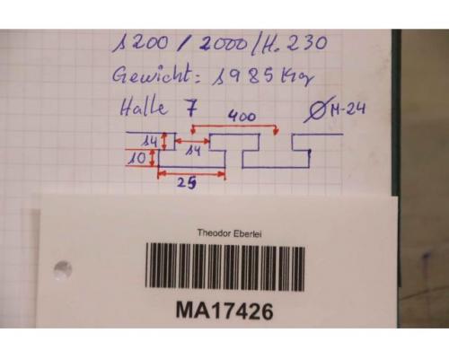 Aufspannplatte mit T Nut von unbekannt – 2000/1200/H230 mm - Bild 8