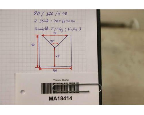 Anreissprisma 2 Stück von Stahl – 120/40/H40 mm 90° - Bild 6